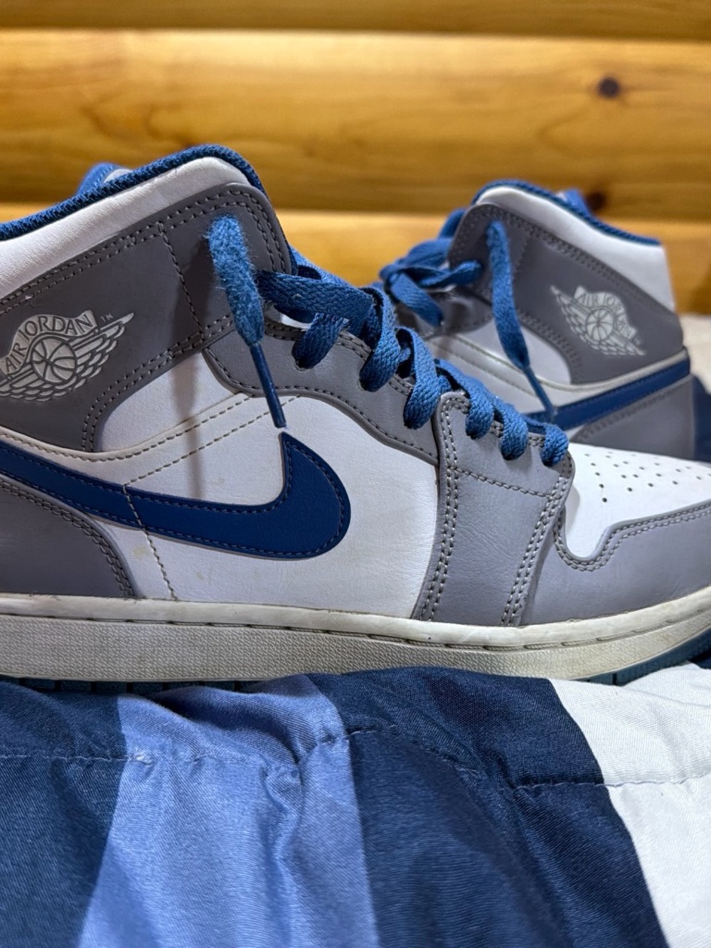 Jordan 1 Mid Cement True Blue